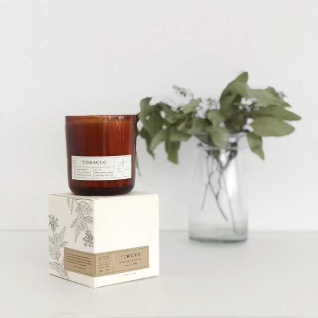 Private Label Luxury Scented Soy Wax Candle in Box And Amber Jar