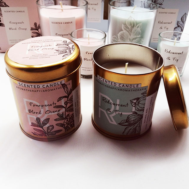 Soy Wax Private Label Scented Gold Tin Candles with Customized Label