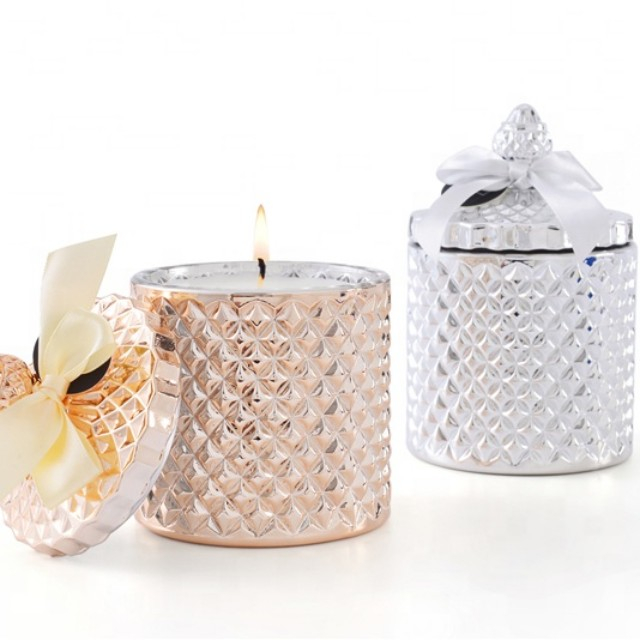 Gold Silver Luxury Scented Soy Wax Candle With Ribbon for Home Decoration Natural Organic wax