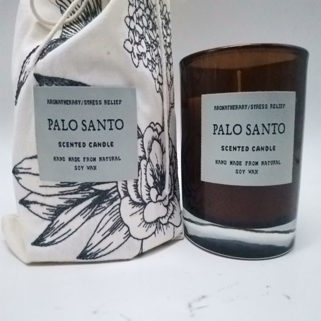 Private Label Luxury Scented Soy Wax Candle in Cotton Bag with Brown Jar