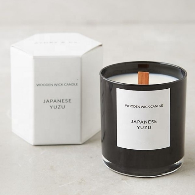 Private Label Luxury Scented Soy Wax Candle in Box And Wooden Wick 